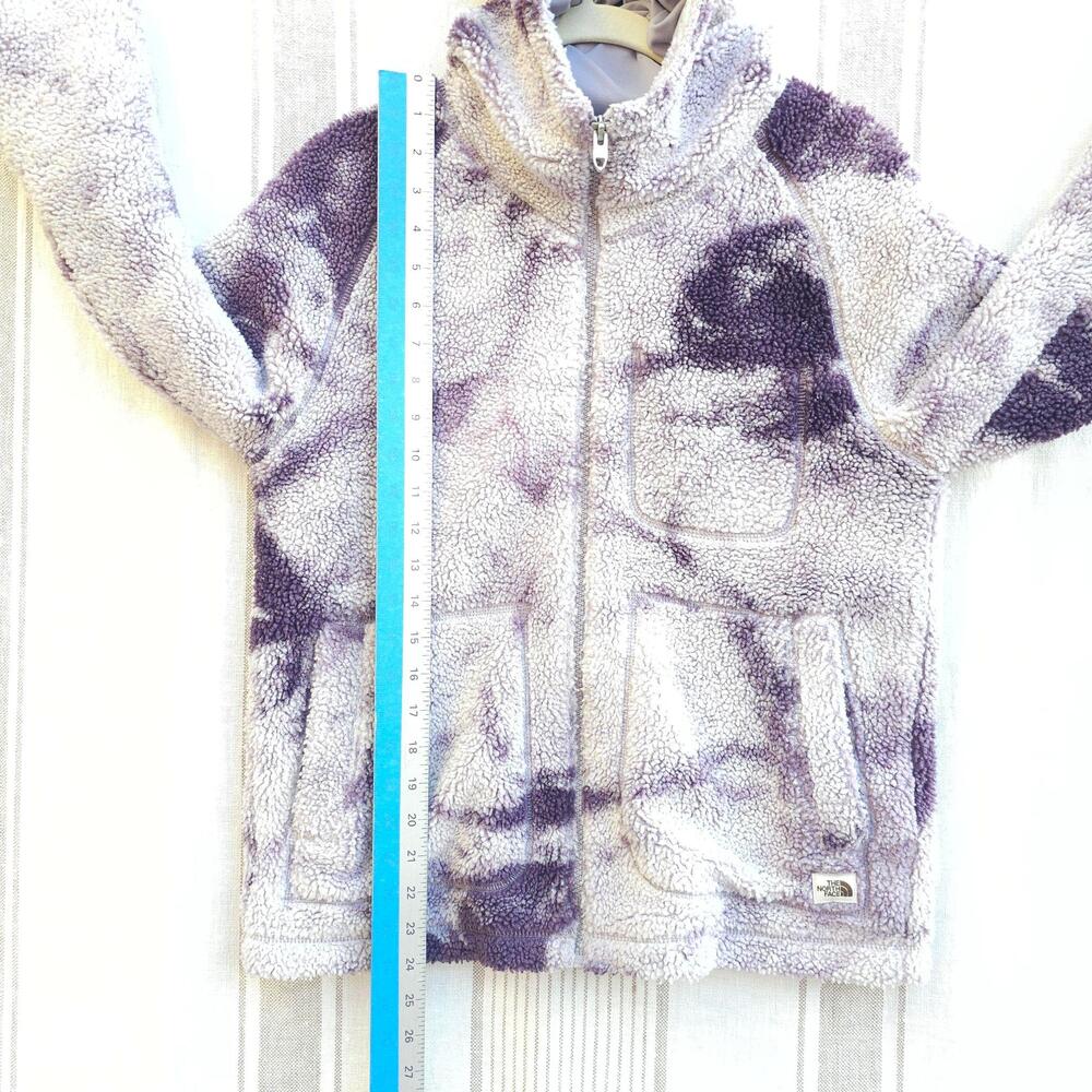 The North Face Ridge Jacket Womens XS Purple Sherpa Hooded Tie Dye Fleece Teddy - Picture 8 of 14